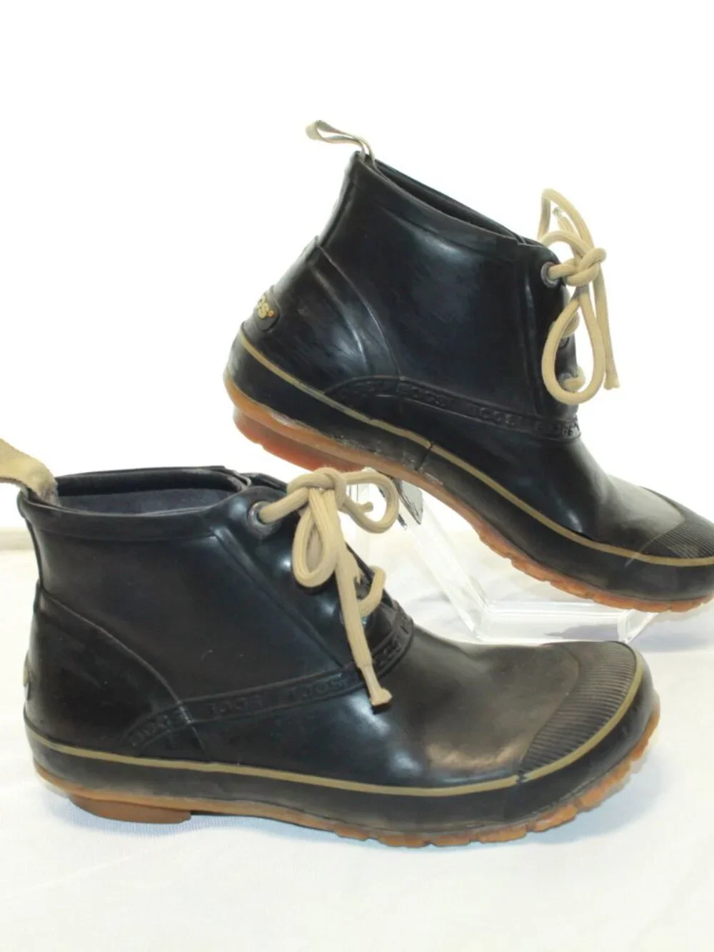 BOGS Size 9 Brown Charlot Waterproof Gum Rubber Lace Up Ankle Boots - 71025-001